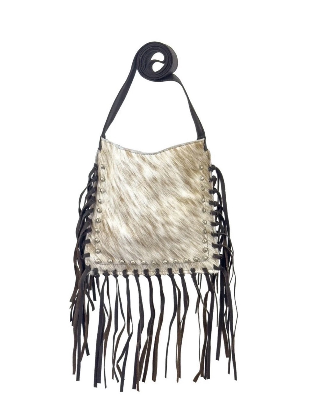 🤠American West Ringed Cowgirl Classic Crossbody - Genuine Leather & Hair-On CFB🔥 - Picture 2 of 7
